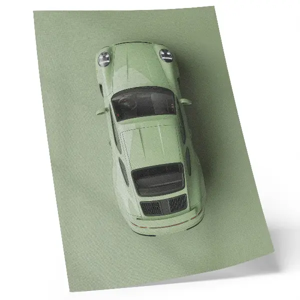 Póster de un coche moderno en tono verde