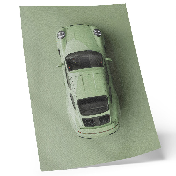 Póster Un coche moderno en tono verde.