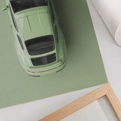 Póster de un coche moderno en tono verde