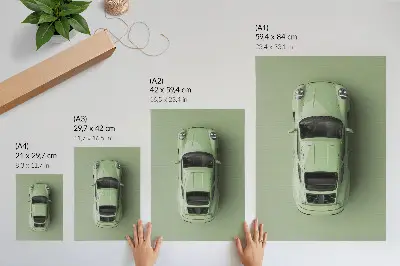 Póster de un coche moderno en tono verde