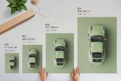 Póster Un coche moderno en tono verde.