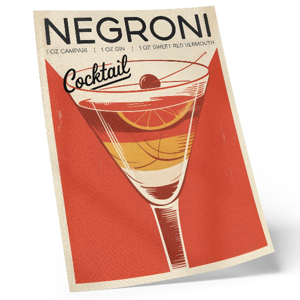 Lienzo decorativo moderno Gráficos de cócteles de estilo retro, elegancia y nostalgia.