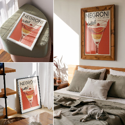 Lienzo decorativo moderno Gráficos de cócteles de estilo retro, elegancia y nostalgia.