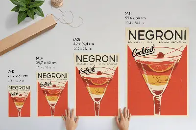 Lienzo decorativo moderno con gráficos de cócteles de estilo retro, elegancia y nostalgia