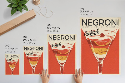 Lienzo decorativo moderno Gráficos de cócteles de estilo retro, elegancia y nostalgia.