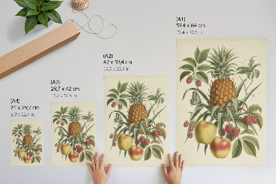 Lámina artística de alta calidad Estilo clásico frutas hojas naturaleza armonía