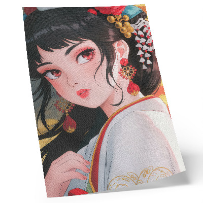 Lienzo decorativo moderno Un retrato con colores intensos y rica decoración.