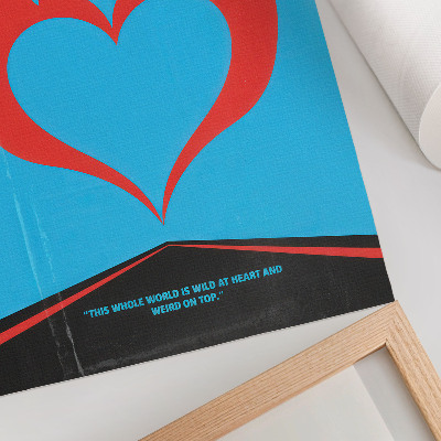 Lámina artística de alta calidad Corazón de llamas rojas sobre fondo azul tema moderno