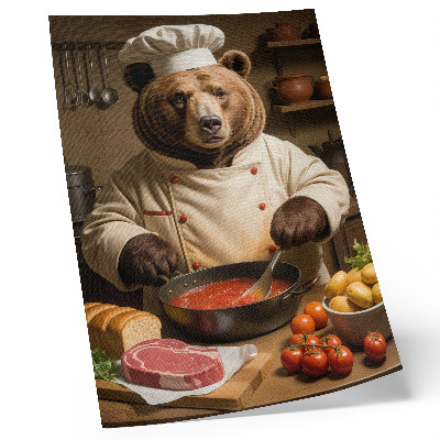 Lámina artística de alta calidad Oso cocinero alma cálida escena surrealismo calidez
