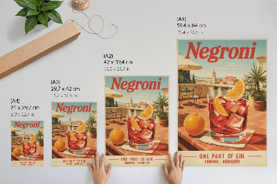 Lienzo decorativo moderno Bebida de naranja en la terraza, ambiente de estilo retro.