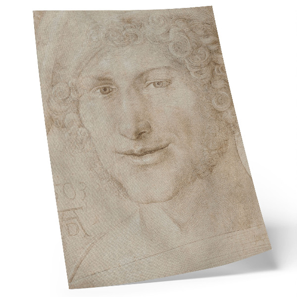 Póster con colores saturados Cabeza de un joven (1503) de Alberto Durero