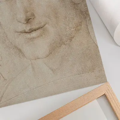 Póster de la obra Cabeza de un joven (1503) de Alberto Durero con colores saturados