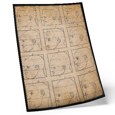 Póster Doce perfiles humanos en silueta - dibujo de Albert Dürer, ca. 1794