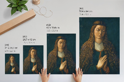 Lámina artística de alta calidad Retrato de una joven con el cabello suelto, 1497, de Alberto Durero.