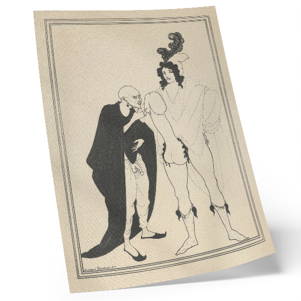 Póster con colores saturados El análisis del Heraldo basado en la Lisístrata de Aristófanes, Aubrey Beardsley