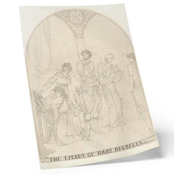 Lienzo decorativo moderno Letanía de María Magdalena de Aubrey Vincent Beardsley