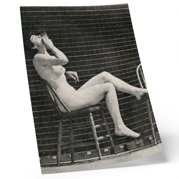 Lámina artística de alta calidad Mujer sentada desnuda en una silla fumando un cigarrillo, Eadweard Muybridge