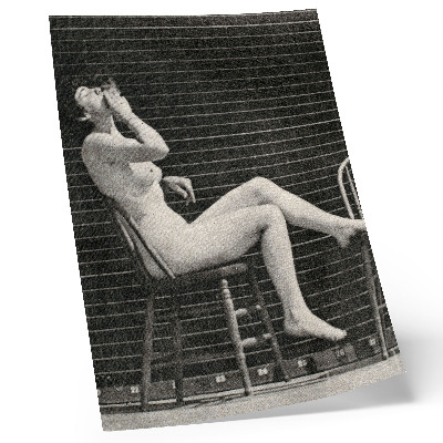 Lámina artística de alta calidad Mujer sentada desnuda en una silla fumando un cigarrillo, Eadweard Muybridge