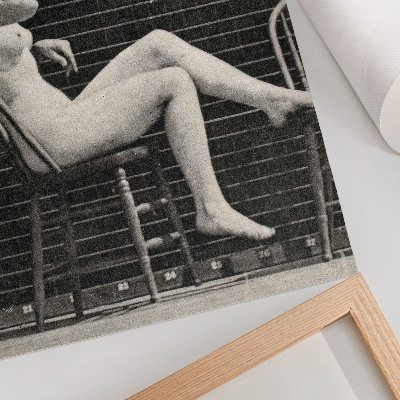 Lámina artística de alta calidad Mujer sentada desnuda en una silla fumando un cigarrillo, Eadweard Muybridge