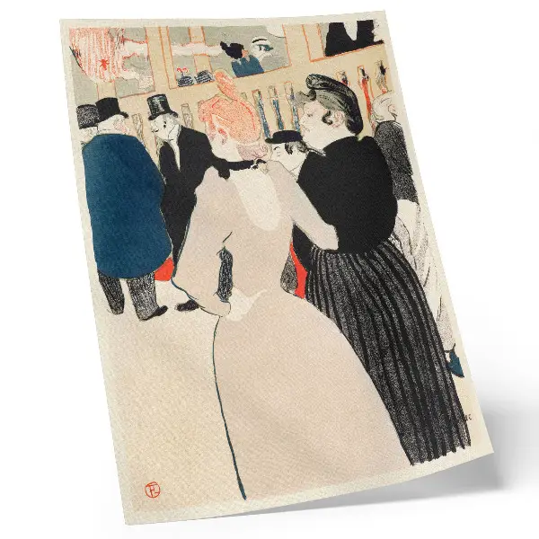 Lienzo decorativo moderno reproducción de alta resolución En el Moulin Rouge, La Goulue y su hermana de 1892 obra de Henri de Toulouse Lautrec