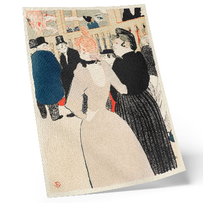 Lienzo decorativo moderno En el Moulin Rouge, La Goulue y su hermana (1892), impresión de alta resolución de Henri de Toulouse-Lautrec.