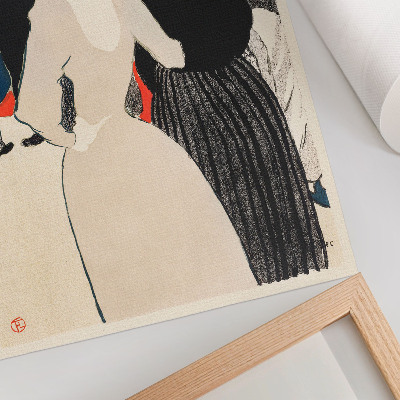 Lienzo decorativo moderno En el Moulin Rouge, La Goulue y su hermana (1892), impresión de alta resolución de Henri de Toulouse-Lautrec.