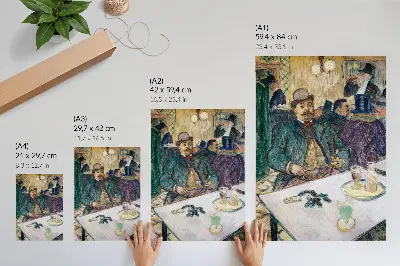 Póster reproducción en alta resolución de la pintura El señor Boileau en el café de 1893 realizada por Henri de Toulouse-Lautrec
