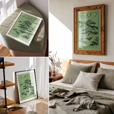 Montañas sobre montañas de Hokusai lámina artística de alta calidad (1834)