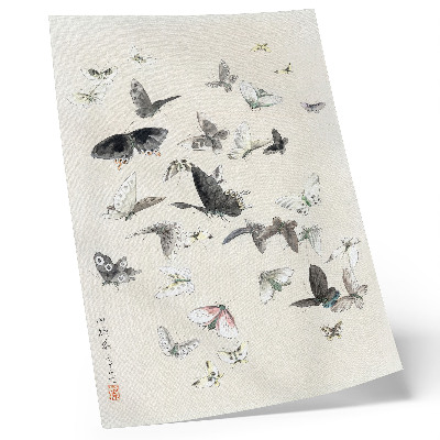 Póster Las mariposas y polillas de Hokusai