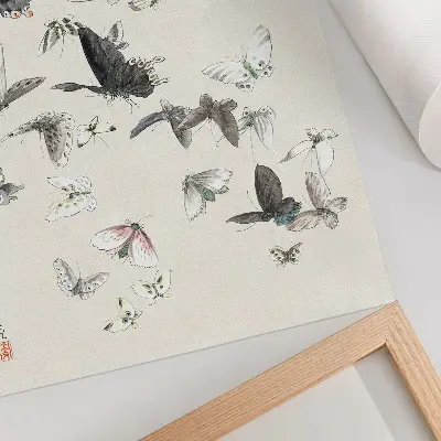 Póster de Las mariposas y polillas de Hokusai