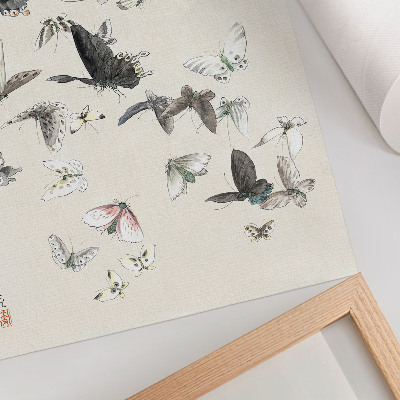 Póster Las mariposas y polillas de Hokusai