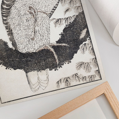 Lienzo decorativo moderno Pájaro de Katsushika Hokusai, del Álbum de bocetos (1814), grabado japonés antiguo en madera.