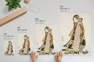 Lienzo decorativo moderno obra de Hokusai en estilo ukiyo-e vintage
