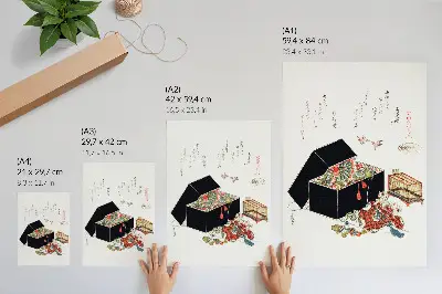 Póster joyero japonés de Hokusai de 1822