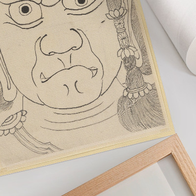 Póster con colores saturados Máscara de Fudō Myōō, Escuela Katsushika Hokusai