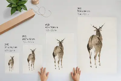 Póster del ciervo de Katsushiki Hokusai ilustración animal antigua de 1904