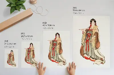 Lámina artística de Benten, Diosa del Amor ilustración de Katsushika Hokusai que representa a una mujer japonesa de los siglos XVIII-XIX