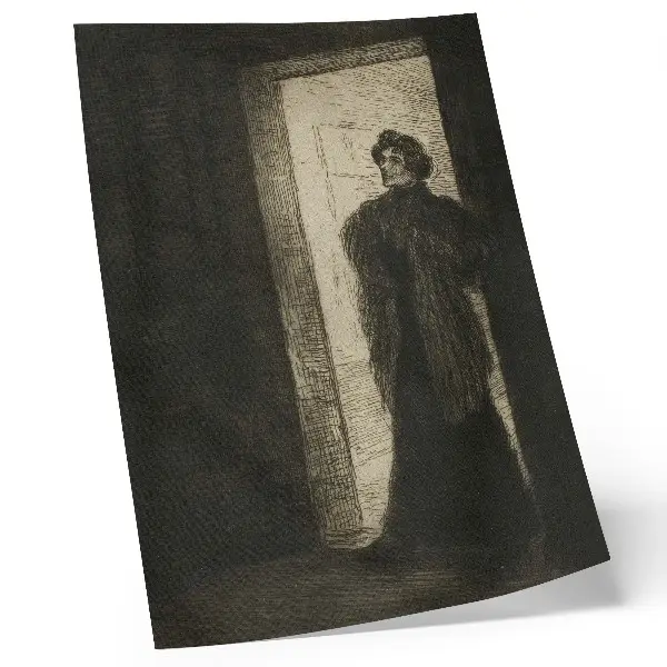 Lienzo decorativo moderno obra En el umbral de Théophile-Alexandre Pierre Steinlen