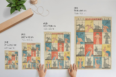 Póster Ocho figuras de sombra. Obra original del Instituto de Arte de Minneapolis.