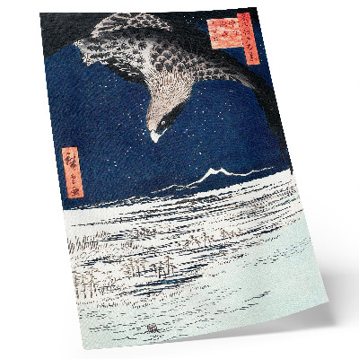 Póster Halcón japonés (1857) vintage Ukiyo-e de Utagawa Hiroshige