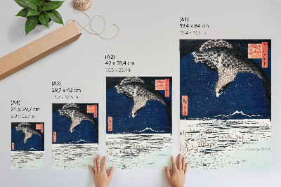 Póster Halcón japonés (1857) vintage Ukiyo-e de Utagawa Hiroshige