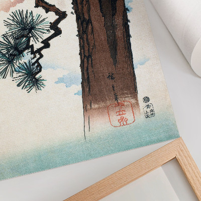 Lámina artística de alta calidad Pino japonés (1842-1843) vintage Ukiyo-e de Utagawa Hiroshige