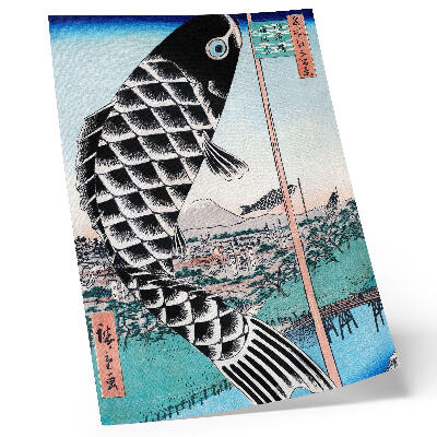 Lienzo decorativo moderno Puente Suidobashi y Surugadai de Utagawa Hiroshige (1857)