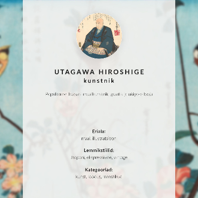 Póster Cestería del artesano Ichida Shōshichirō de Naniwa (1819), un grabado en madera japonés histórico de Utagawa Hiroshige.