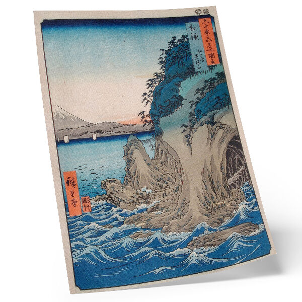 Lámina artística de alta calidad Entrada a la cueva en la isla Enoshima en la provincia de Sagami, no. 15, de Utagawa Hiroshige