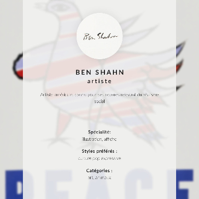 Póster Paz de McCarthy (1968) con pájaro de Ben Shahn