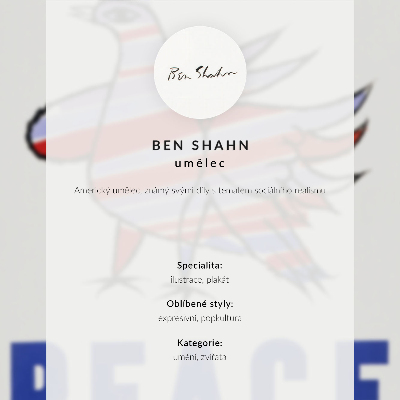 Póster Paz de McCarthy (1968) con pájaro de Ben Shahn