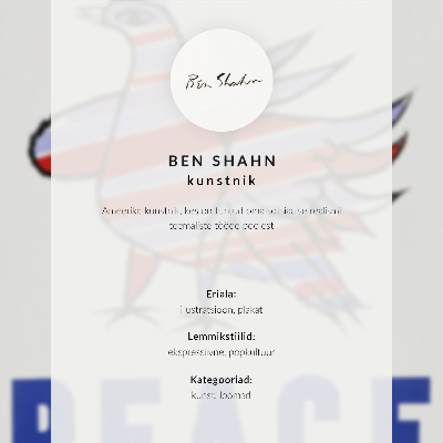 Póster Paz de McCarthy (1968) con pájaro de Ben Shahn
