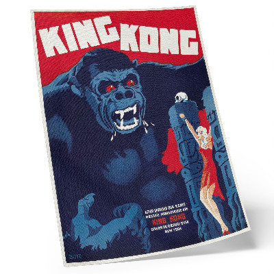 Póster con colores saturados Cartel de la película danesa King Kong (1933)