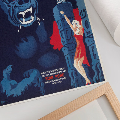 Póster con colores saturados Cartel de la película danesa King Kong (1933)